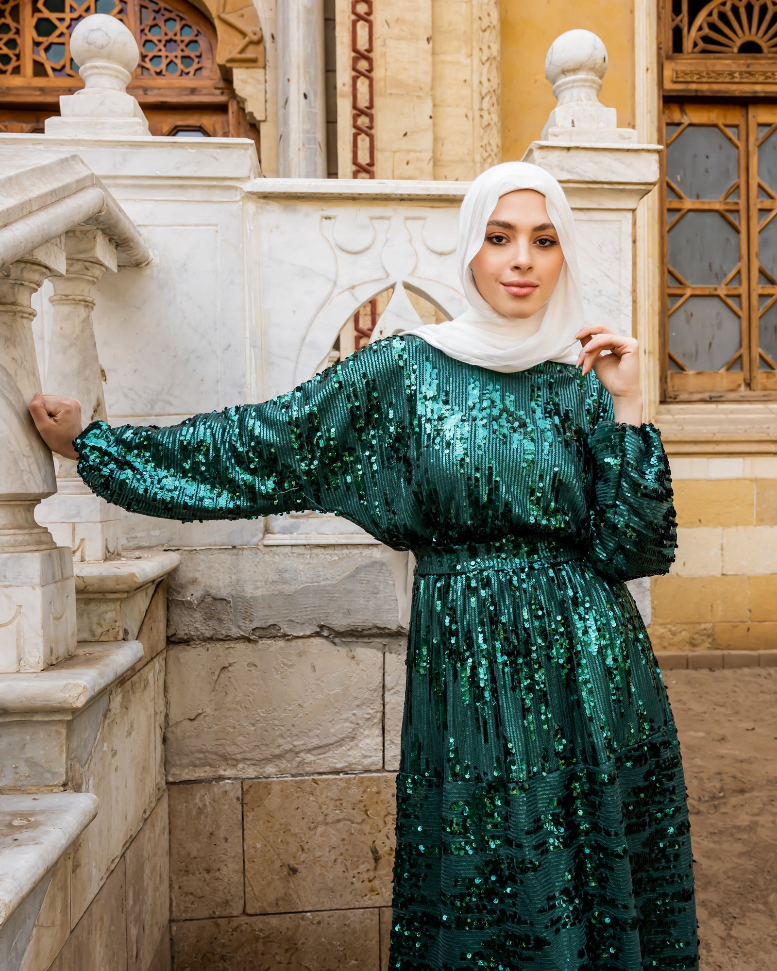 Sequin Dress-Green (Available Only At Stores) Hijab Boutique Sequin Dress-Green (Available Only At Stores) Hijab Boutique