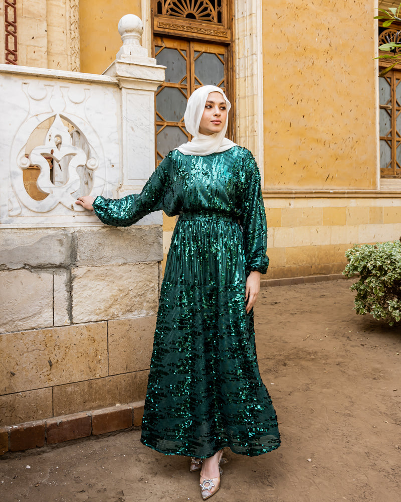 Sequin Dress-Green (Available Only At Stores) Hijab Boutique Sequin Dress-Green (Available Only At Stores) Hijab Boutique