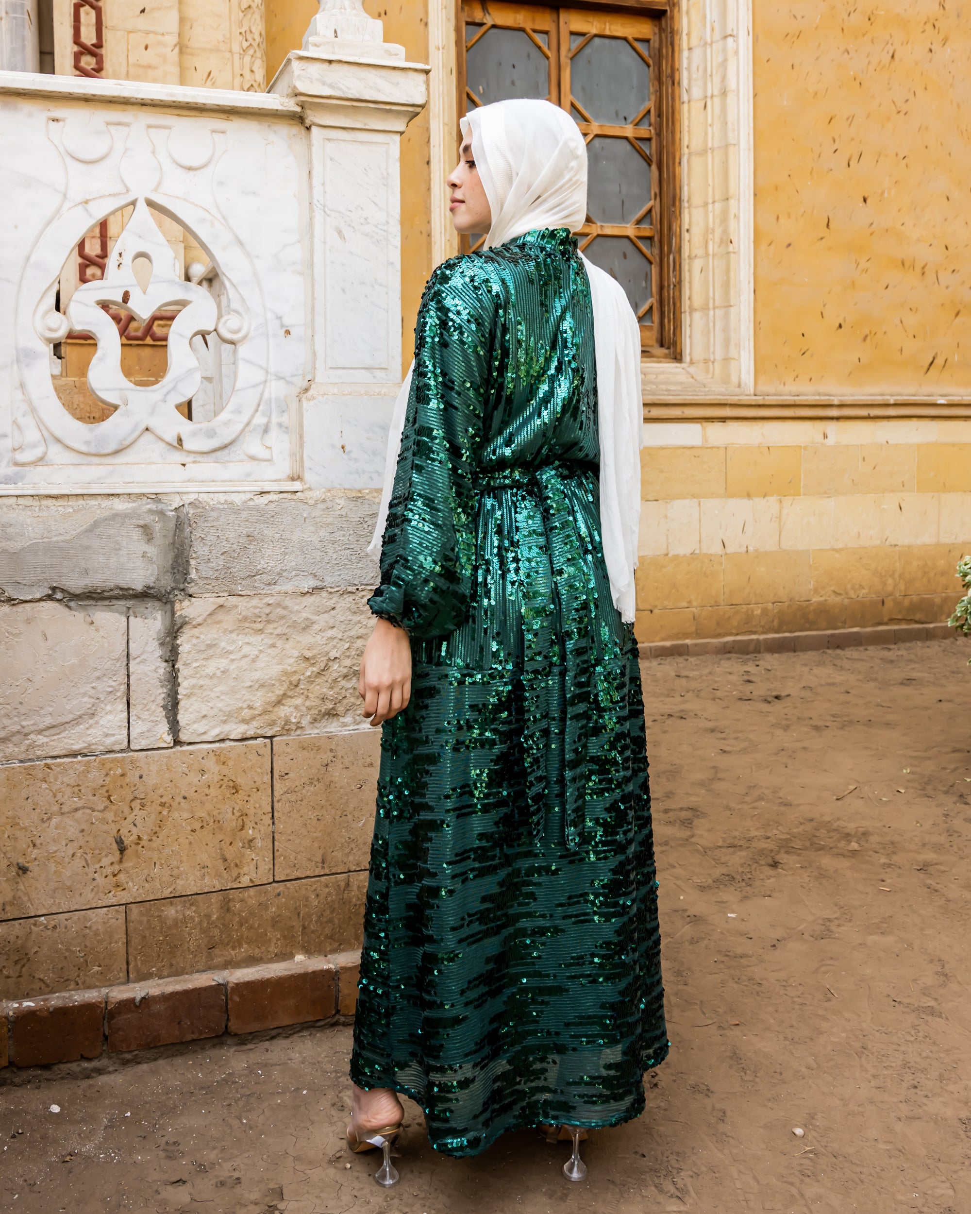 Sequin Dress-Green (Available Only At Stores)