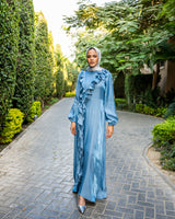 Shimmer Ruffled Dress - Blue ( Available at stores only )