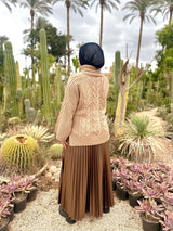 Short Braids Pullover-Beige