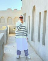 Stripes Pullover-Grey