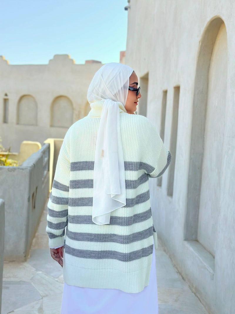 Stripes Pullover-Grey
