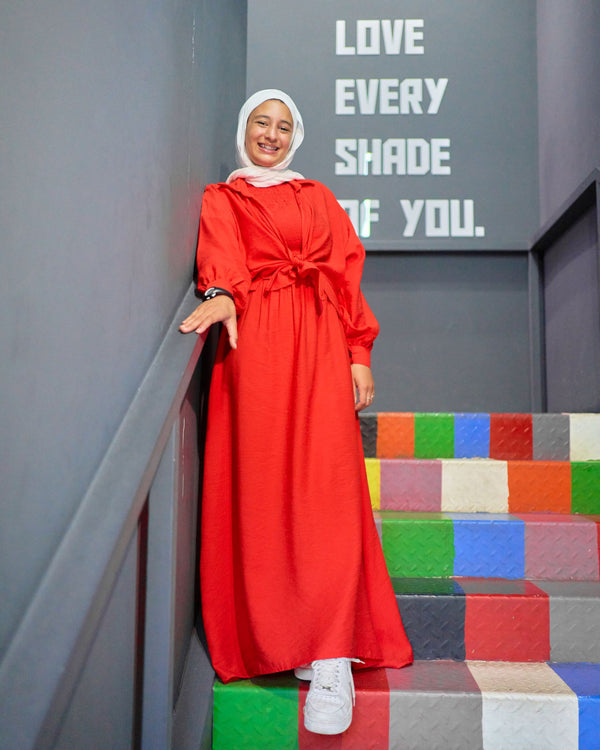 Teens Dress Set-Red