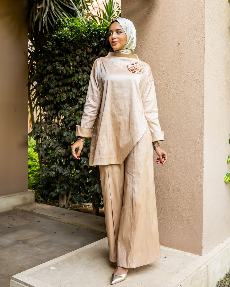 Taffeta Blouse - Beige