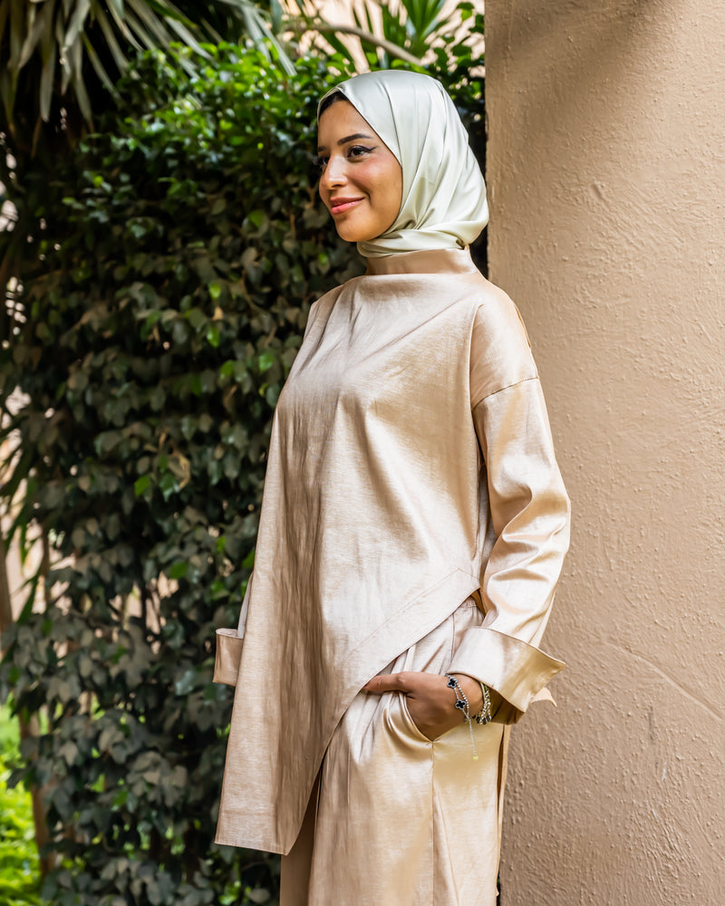 Taffeta Blouse - Beige