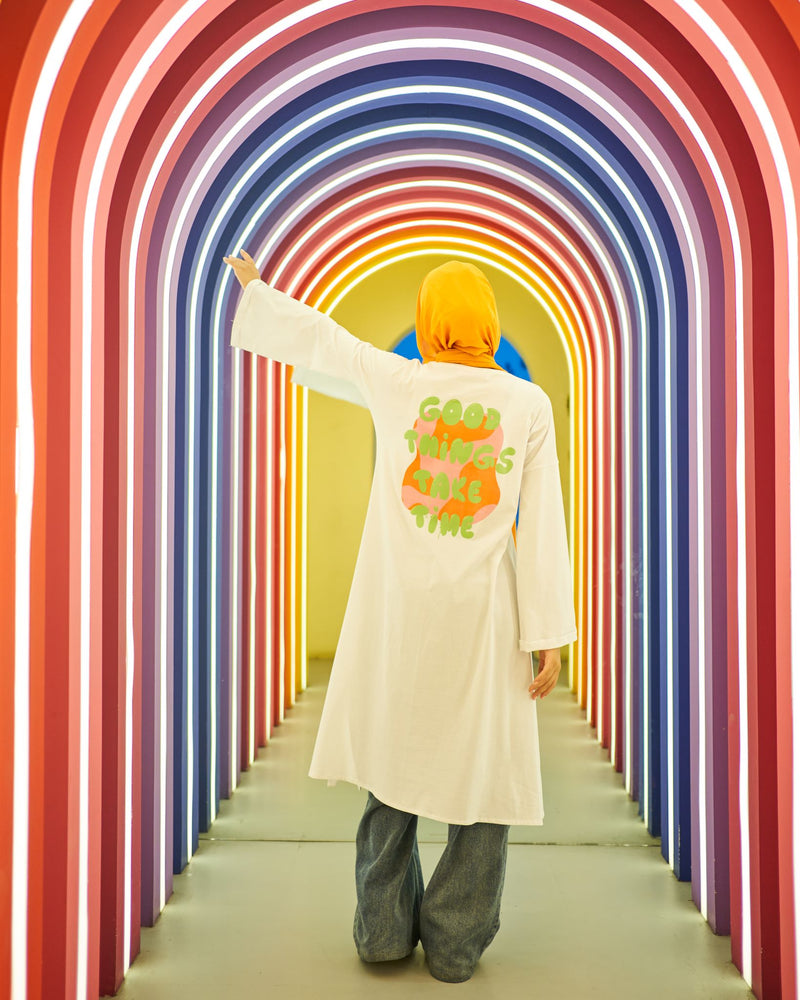 Teens Printed Oversized Shirt- Good Things