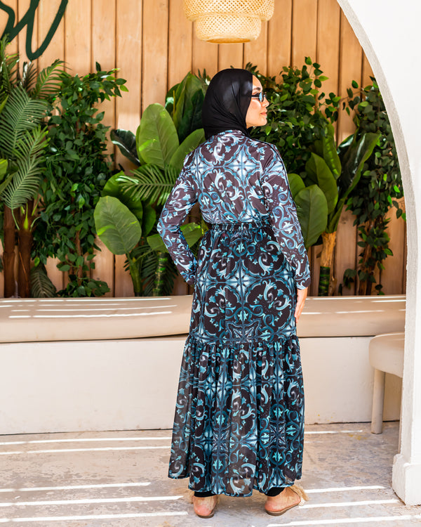 Tiered Cover Up-Black*teal