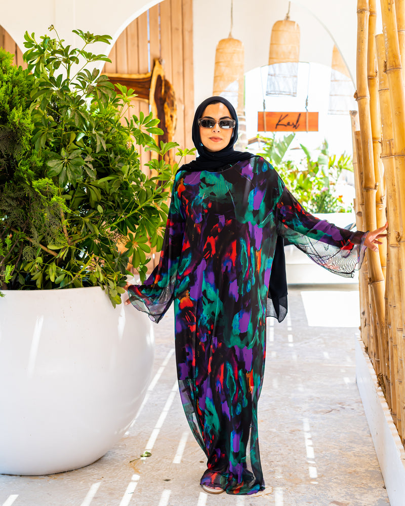Tulle Coverup Dress-Multicolored