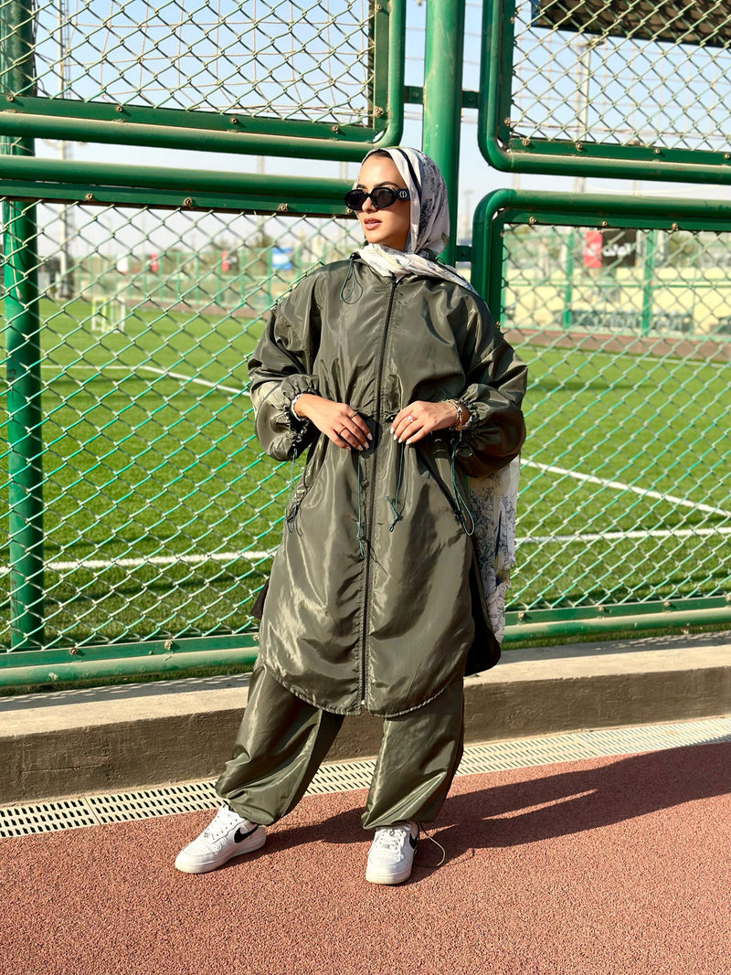 Waterproof Oversized Jacket-Olive