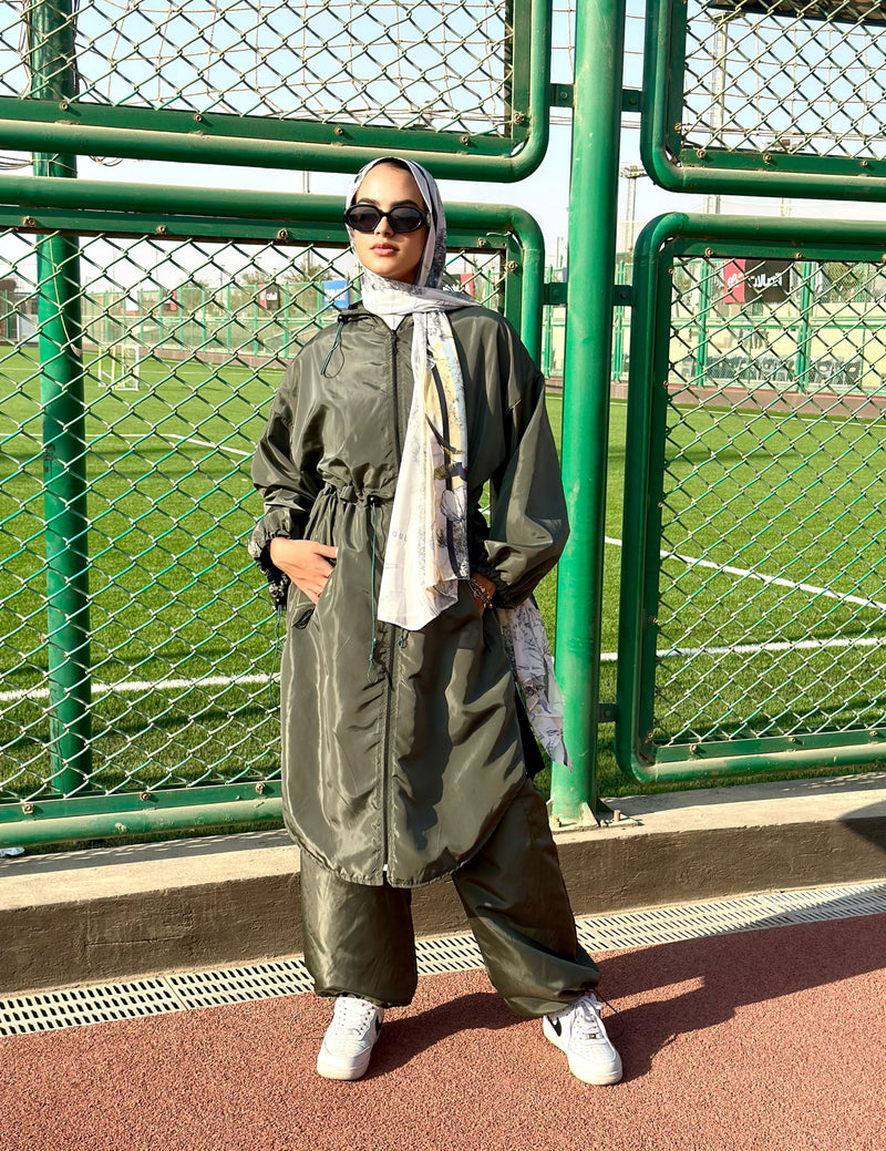 Waterproof Oversized Jacket-Olive