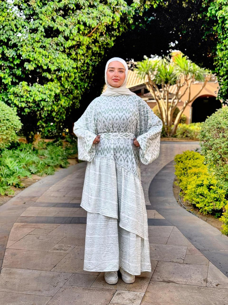 bohemian dress hijab Butterfly Print Bohemian Maxi Dress, Plus Size Muslim Abaya