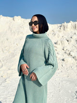 Braided Sleeves Pullover-Mint