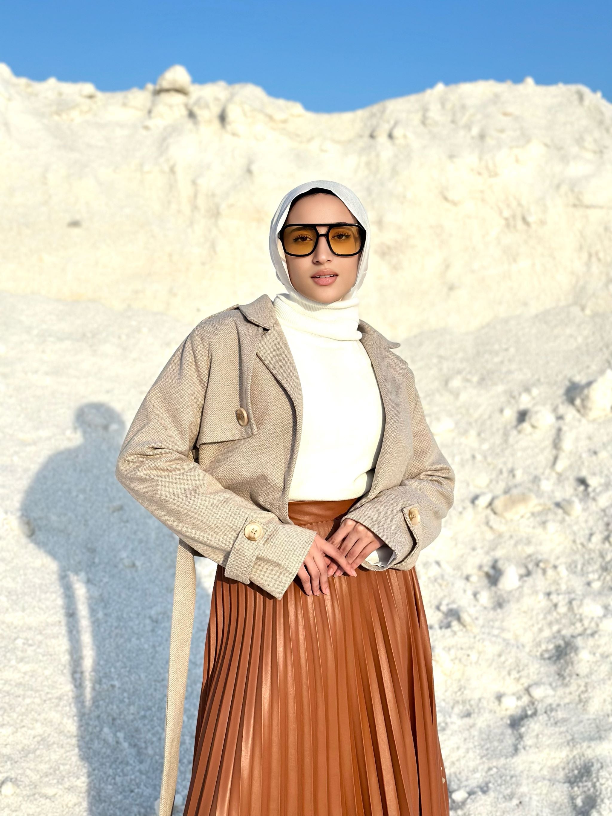 Cropped Jacket-Beige