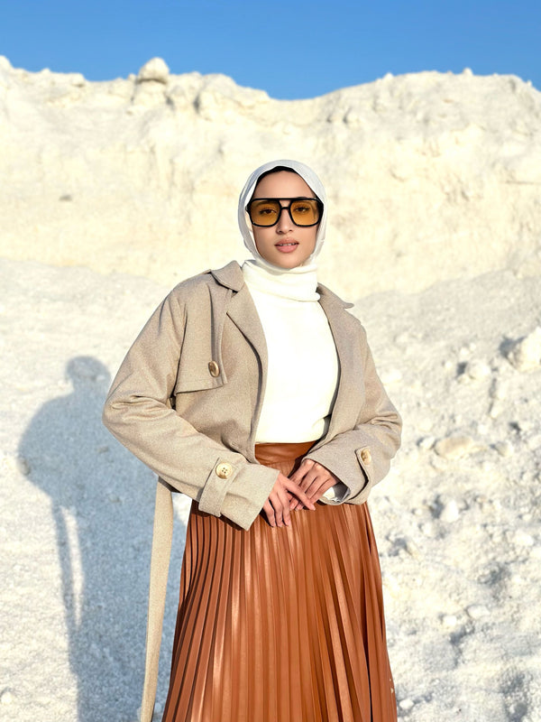 Cropped Jacket-Beige