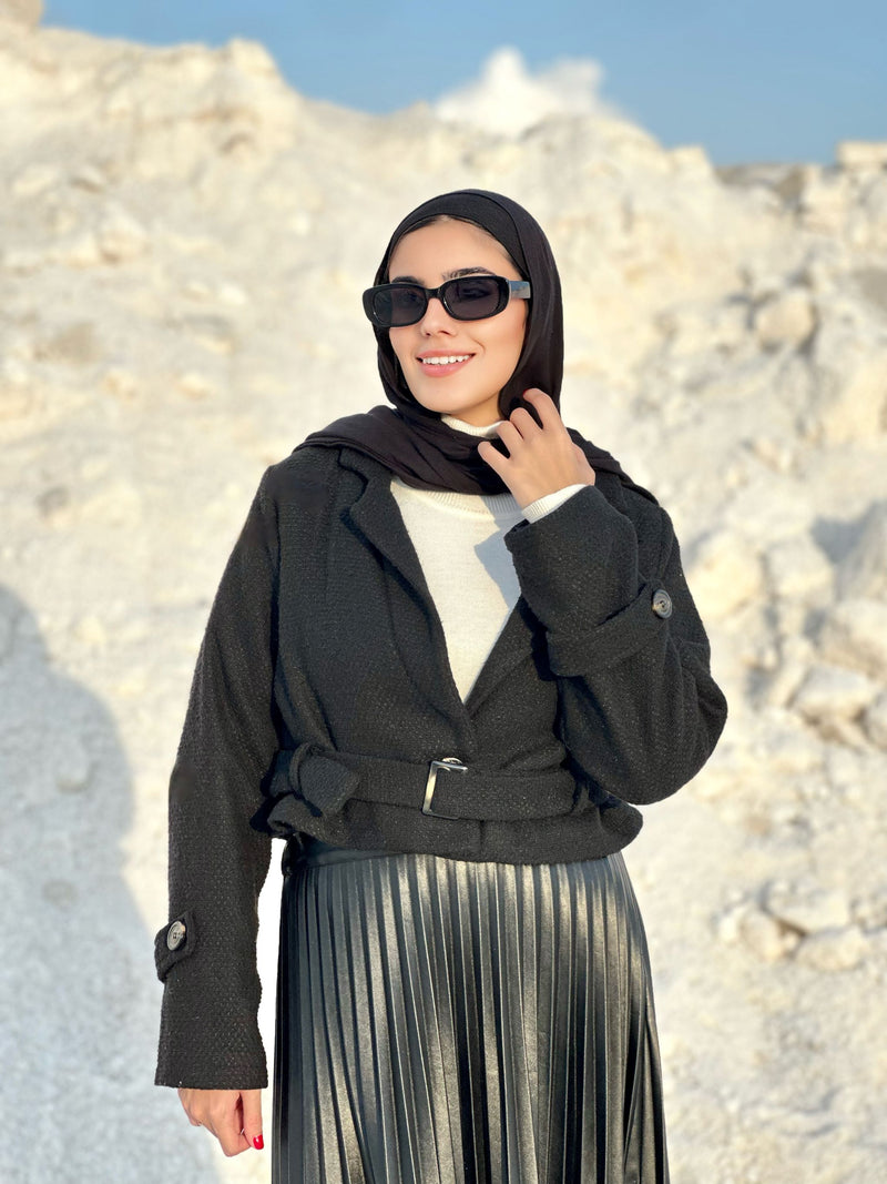 Cropped Jacket-Black