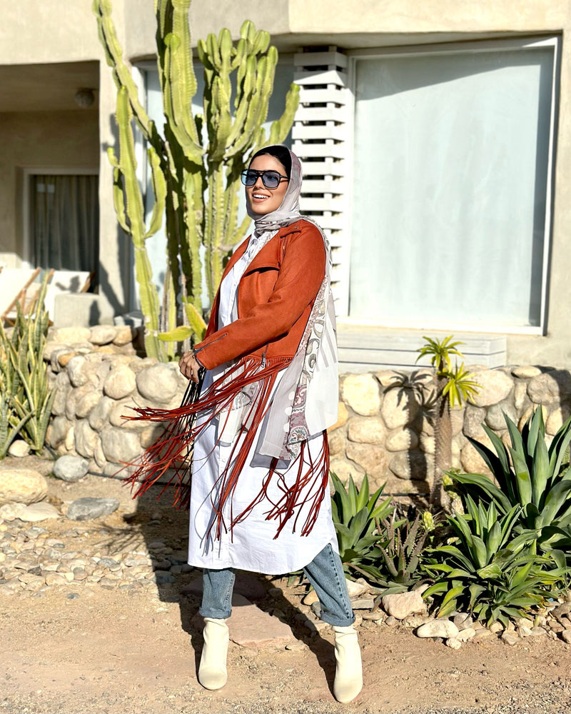 Fringed Hem Jacket-Havan