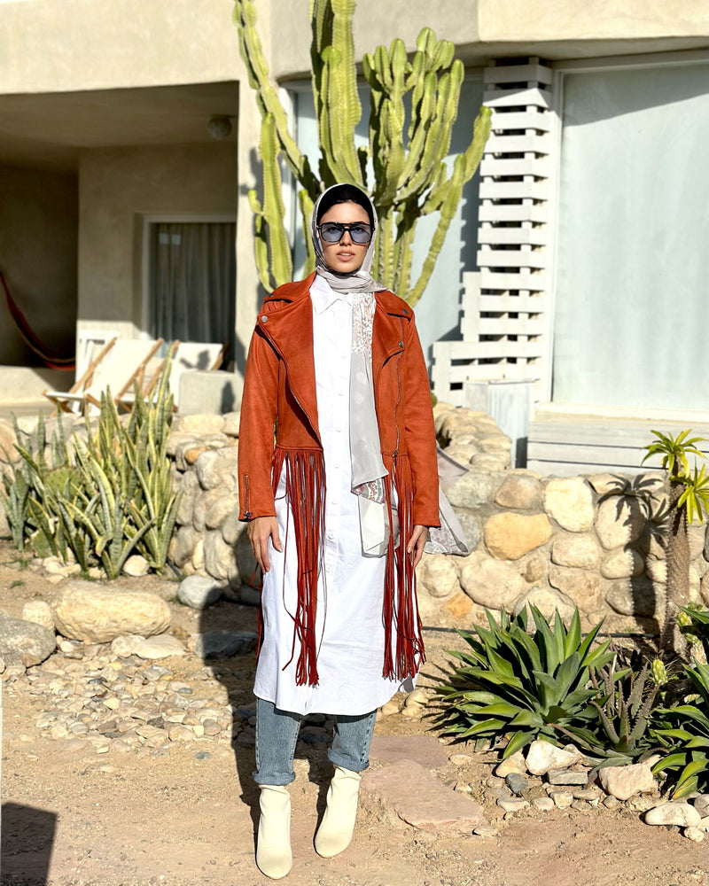 Fringed Hem Jacket-Havan