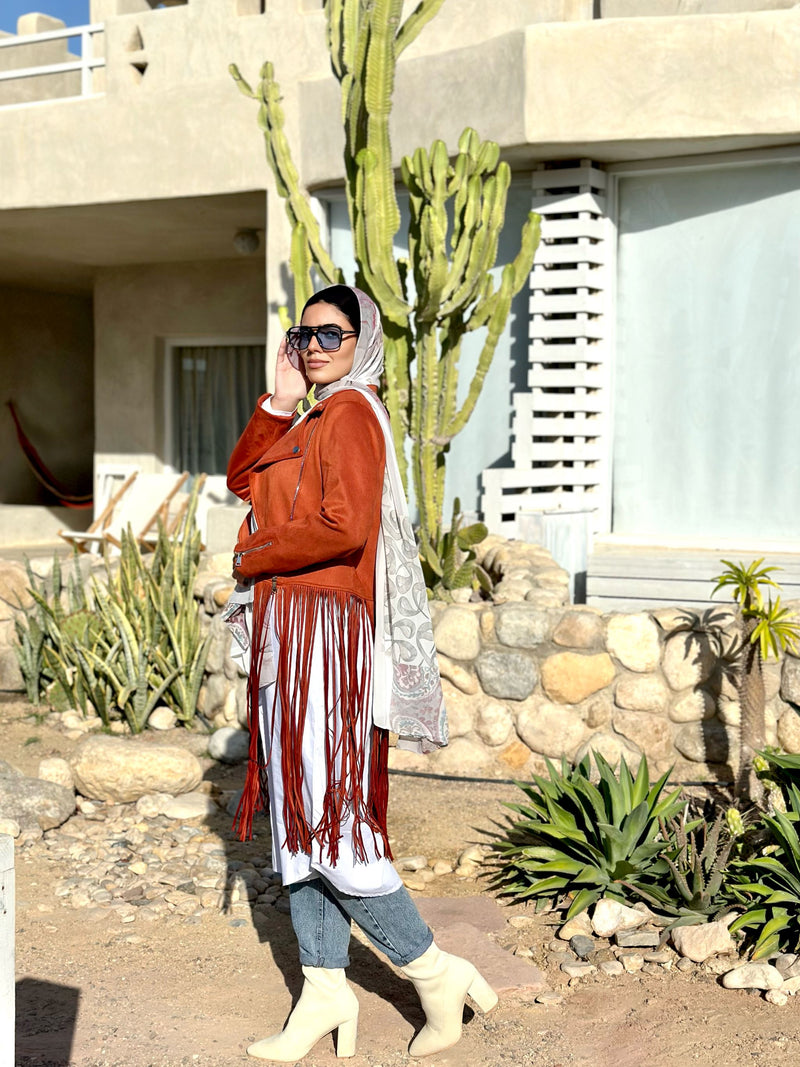 Fringed Hem Jacket-Havan