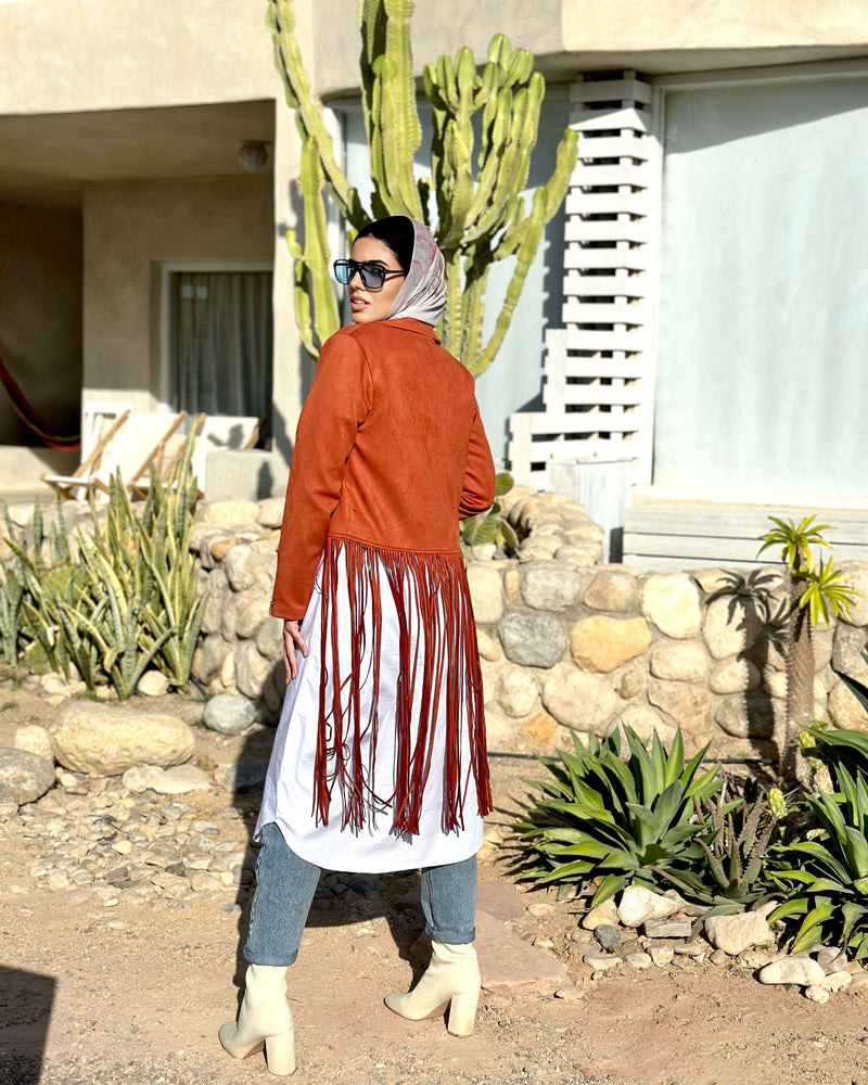Fringed Hem Jacket-Havan