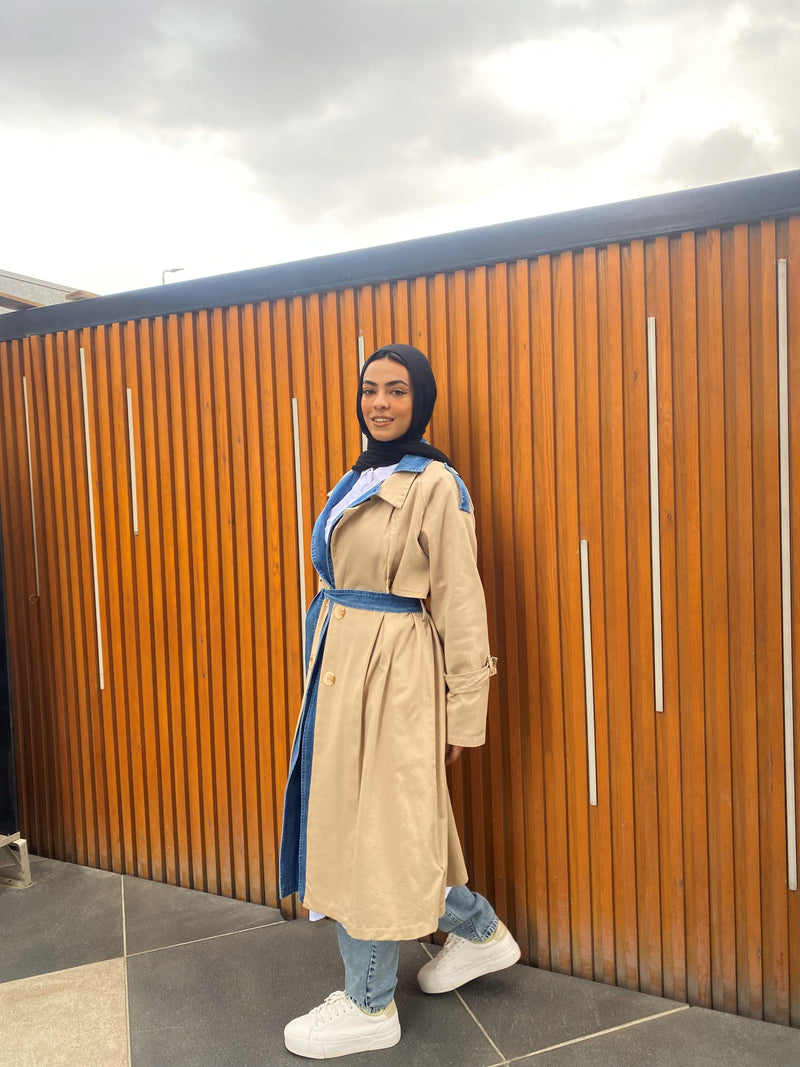 Gabardine Trench Coat-Beige