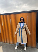 Gabardine Trench Coat-Beige