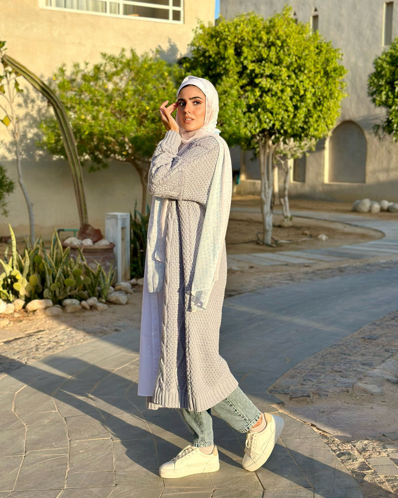 Knitted Coat-Lilac