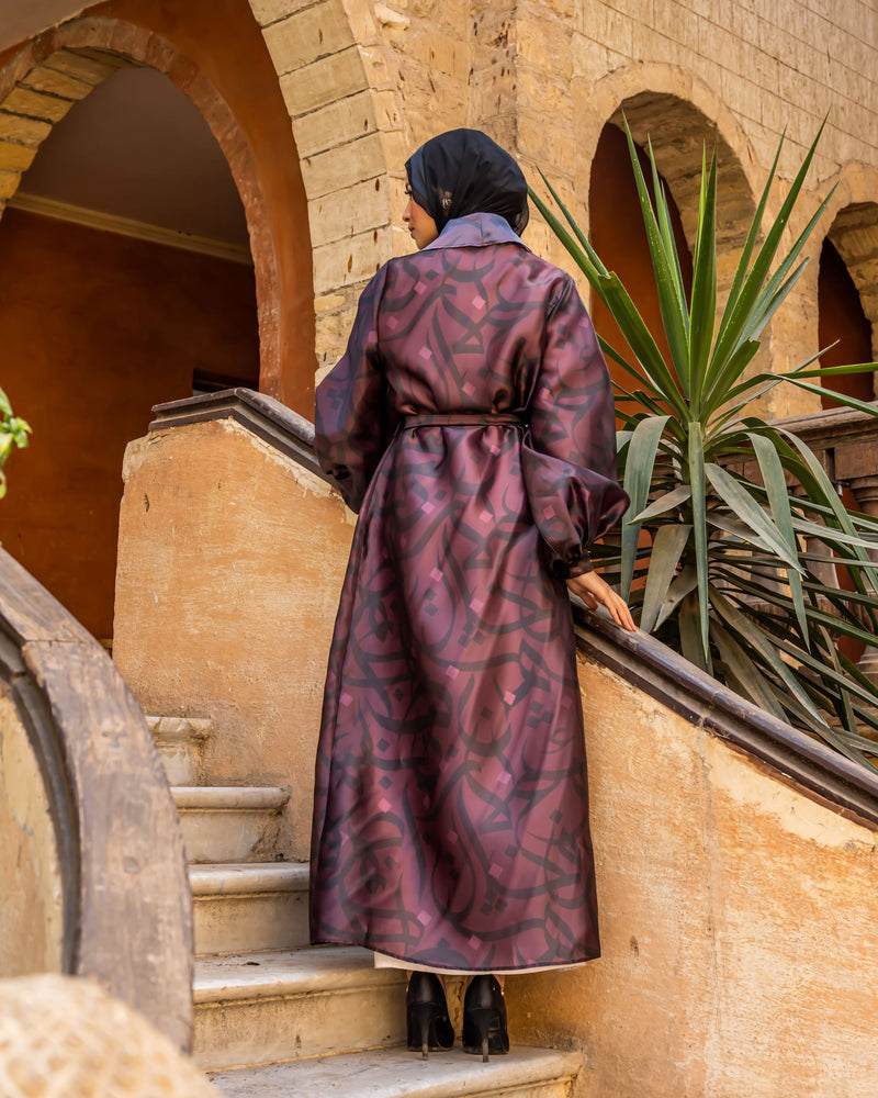 Organza Cardigan-Maroon