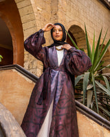 Organza Cardigan-Maroon
