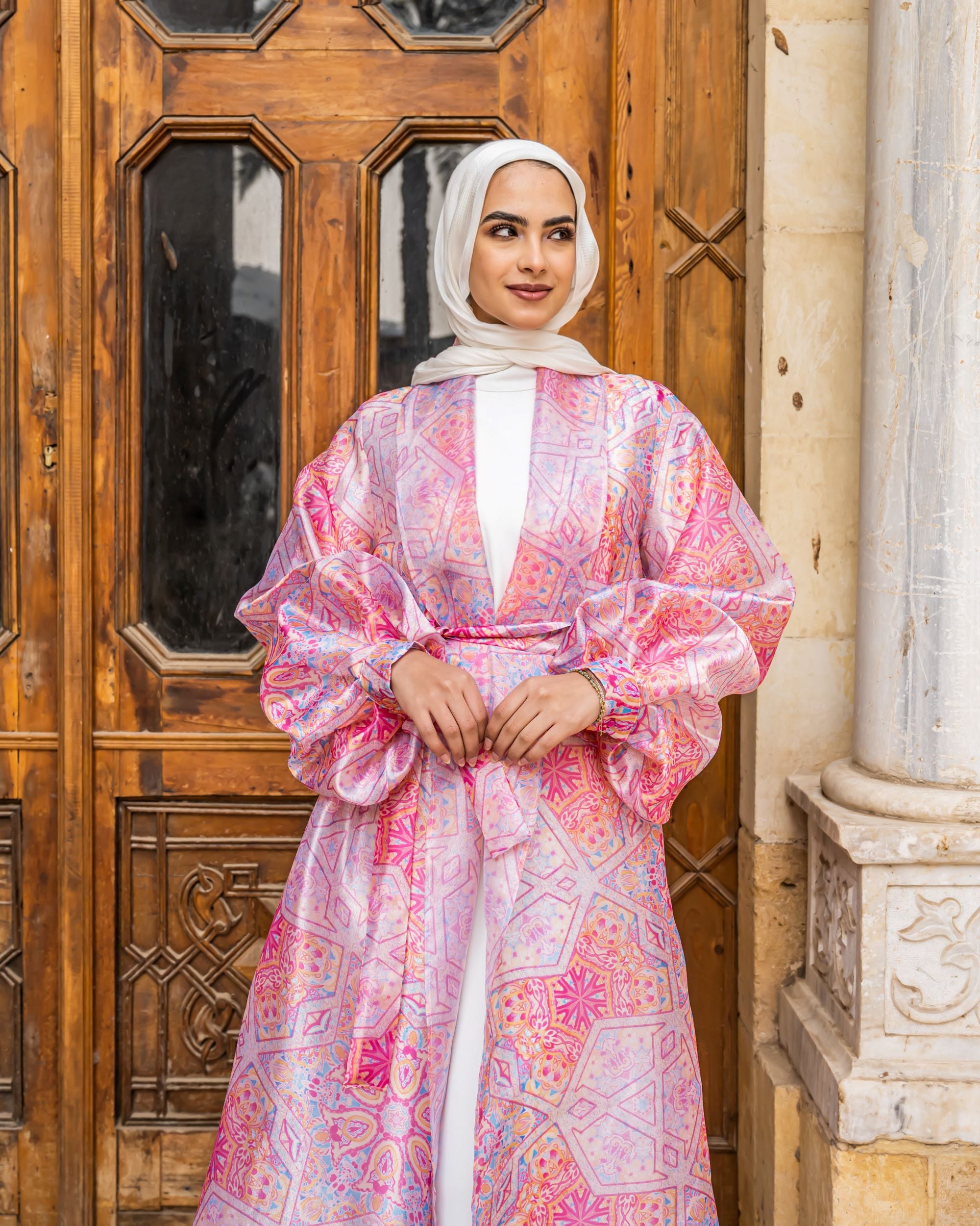Organza Cardigan-Pink