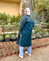 Quilted Back Shirt-Teal
