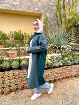 Quilted Back Shirt-Teal