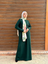 Ribbed Basic Dress-Teal