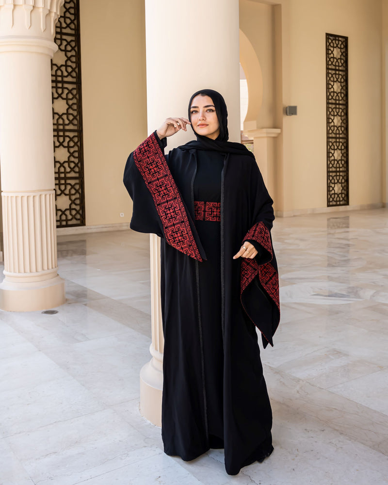 Royal Cross-Stitch Cardigan-Black