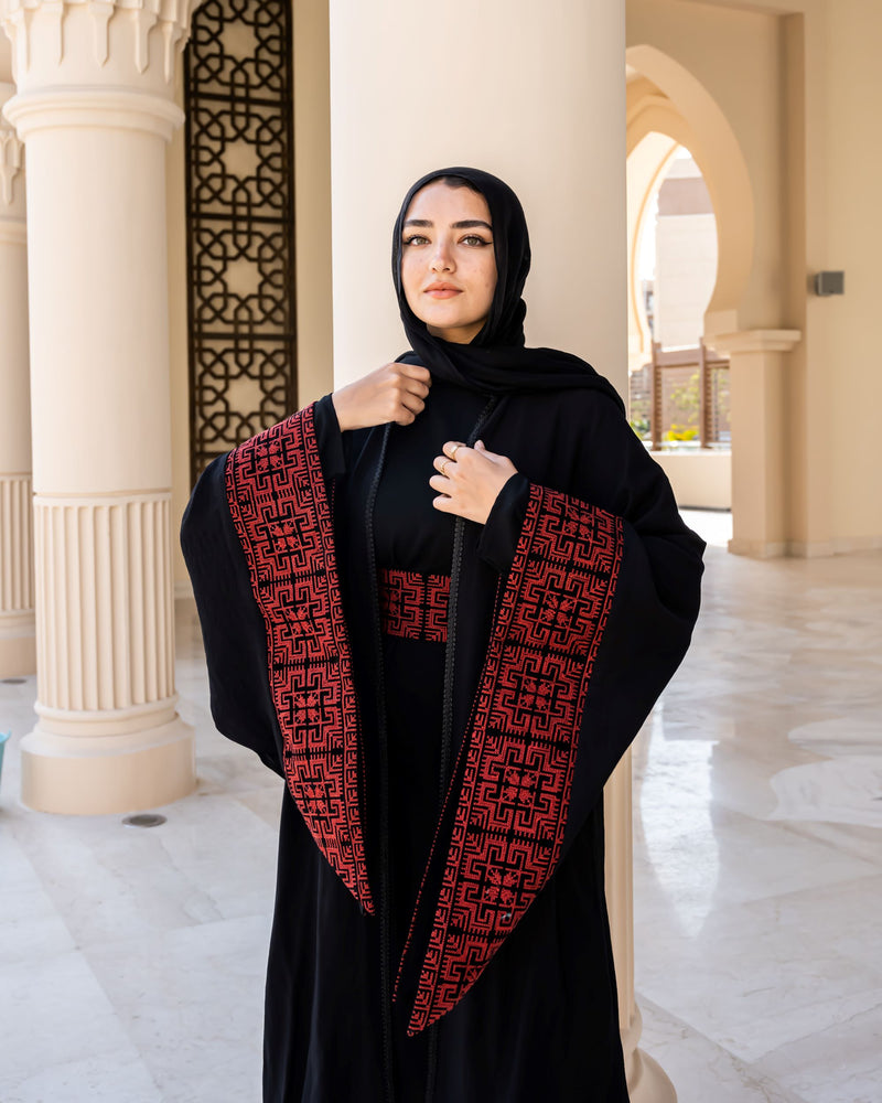 Royal Cross-Stitch Cardigan-Black