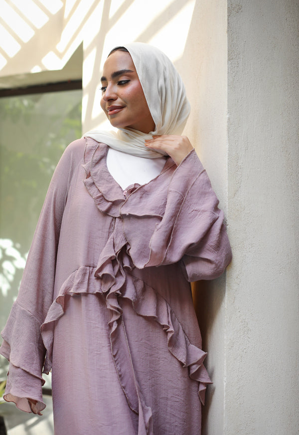 Ruffles Casual Dress - Rose