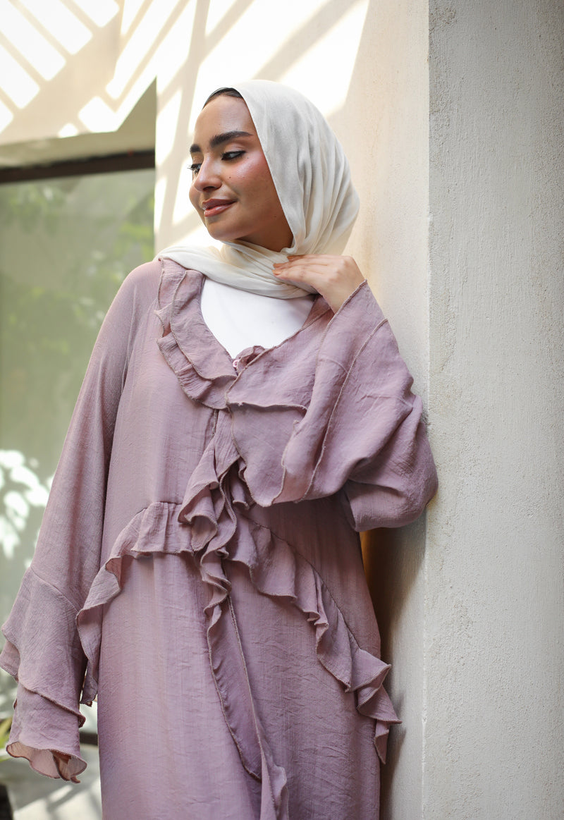 Ruffles Casual Dress - Rose