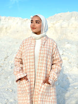 Tweed Fringed Cardigan-Pink