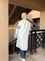 Palms Linen Cardigan - White