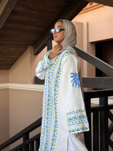 Palms Linen Cardigan - White