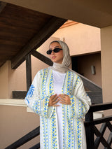 Palms Linen Cardigan - White