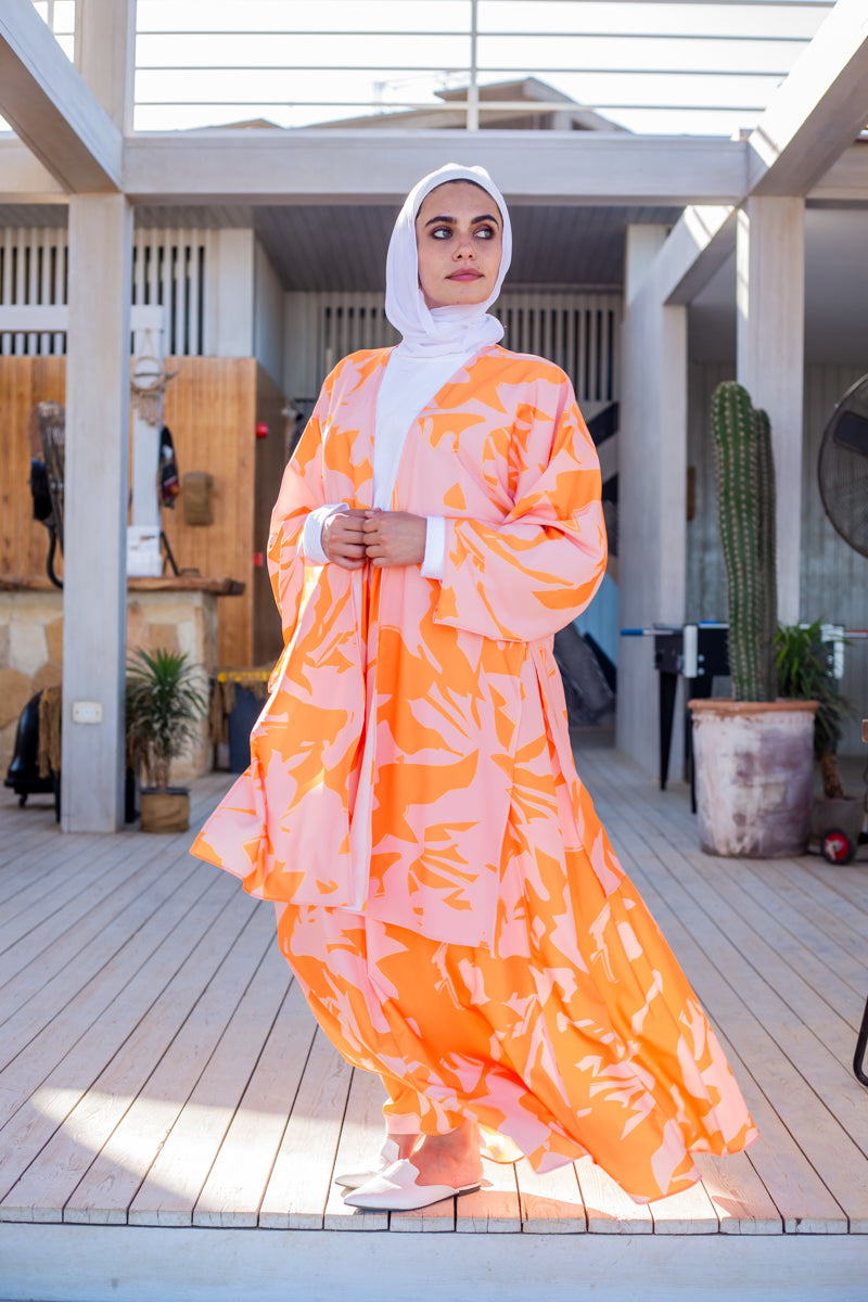 Paneled Skirt-Orange