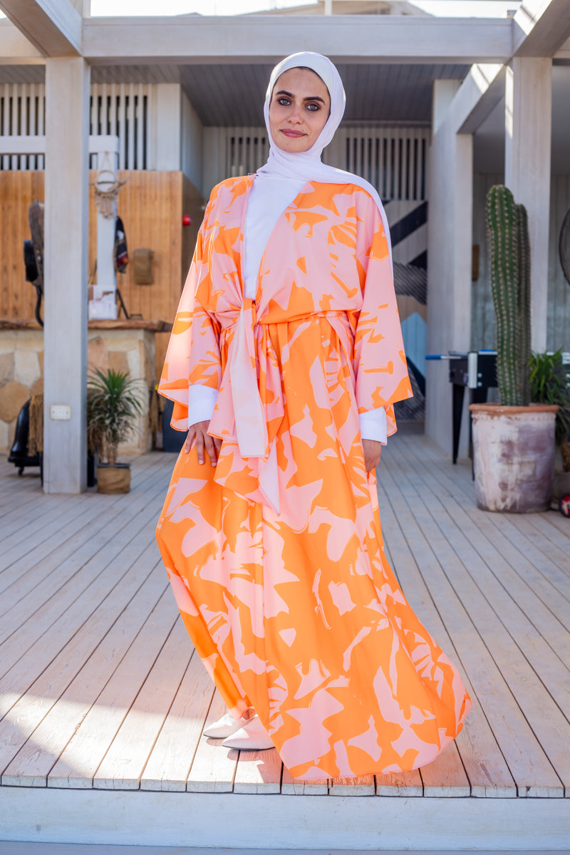 Paneled Skirt-Orange