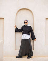 Felt Crop Top-Black