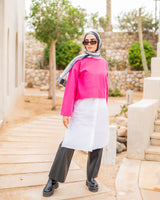 Felt Crop Top-Fuchsia