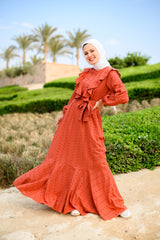 Angel Ruffles Dress - Orange