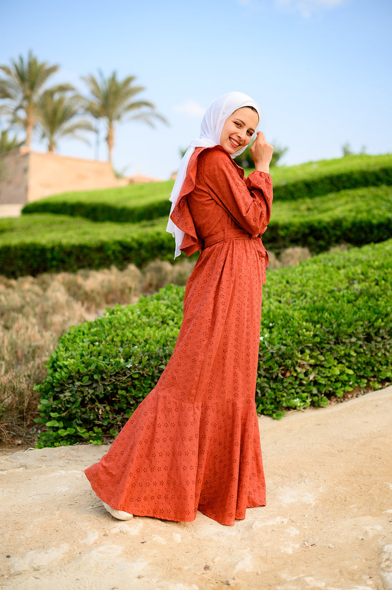 Angel Ruffles Dress - Orange
