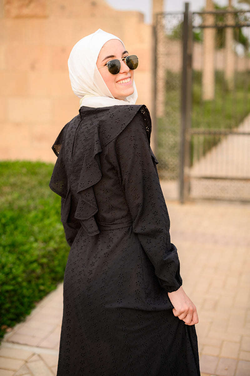 Angel Ruffles Dress - Black