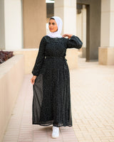 Accordion Dress - Dotted Black
