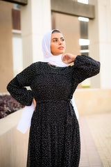 Accordion Dress - Dotted Black